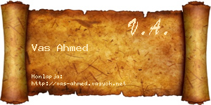 Vas Ahmed névjegykártya